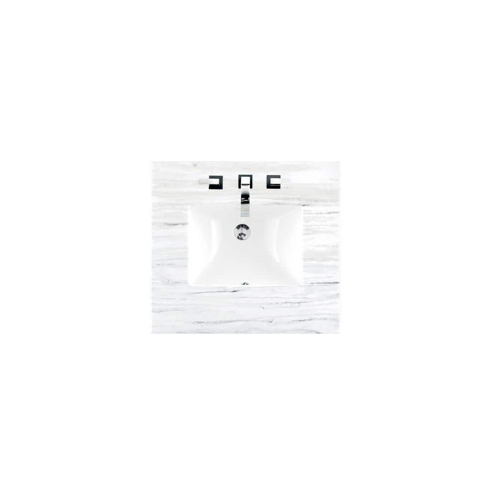 26 in. W x 23.5 in. D Single Basin Vanity Solid Surface Top in Arctic Fall 