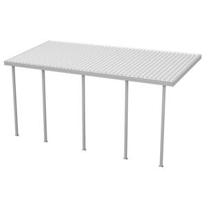 Integra 12 Ft. X 8 Ft. Ivory Aluminum Attached Solid Patio Cover With 2 ...