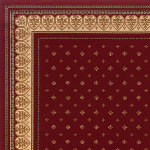 Sapphire Fleur De Lis Claret 33 in. Width x Your Choice Length Stair Runner Rug
