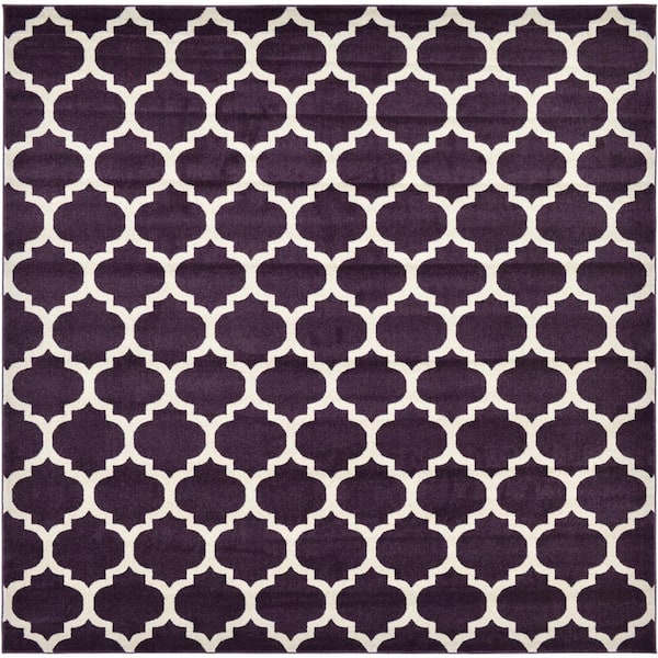 Trellis Philadelphia Purple/Beige 10' 0 x 10' 0 Square Rug