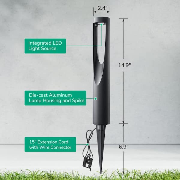 EDISHINE 150 Lumens Black Integrated LED Outdoor Hardwired