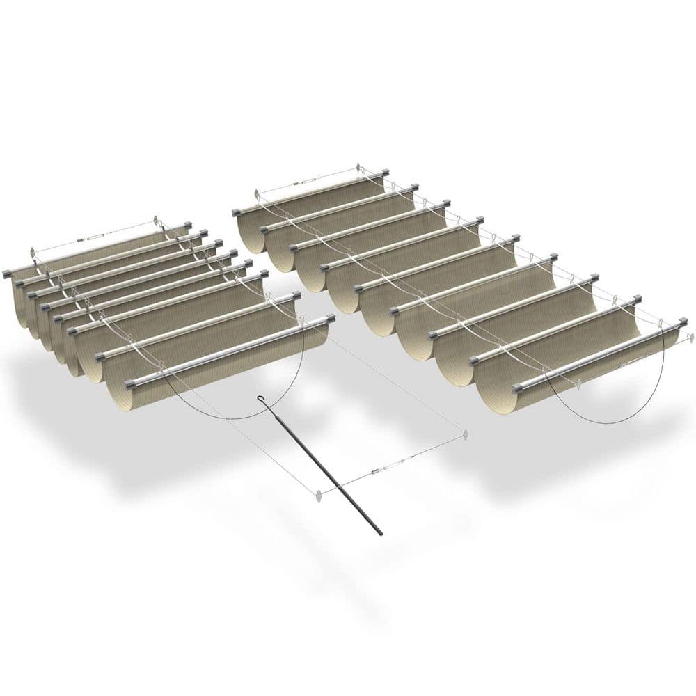 4 ft. x 12 ft. Retractable Wave Sun Shade Canopy Pergola Cover Shade Sail Awning for Patio Porch Garden Yard Deck, Beige price history on PriceWatchPro