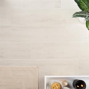 Montgomery White 8 in. x 48 in. Matte Porcelain Floor and Wall Tile (15.49 sq. ft./Case)