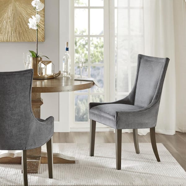 MADISON PARK Signature Ultra Dark Gray Dining Side Chair Set of 2