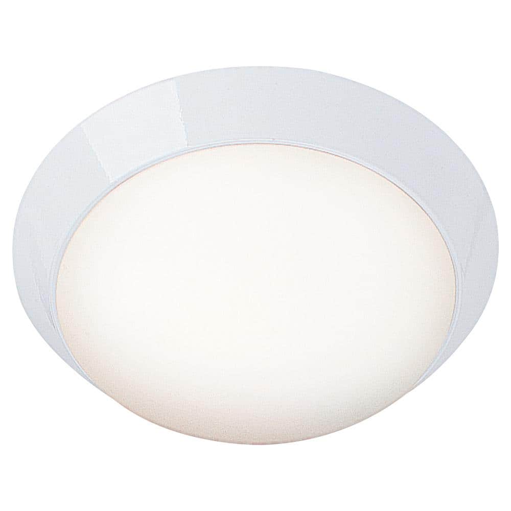 Cobalt 1-Light White Flush Mount with Opal Glass Shade