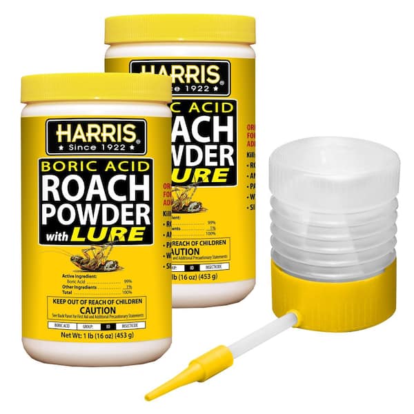 Harris 16 oz. Boric Acid Roach Powder with Lure and Pro Applicator (2-Pack)