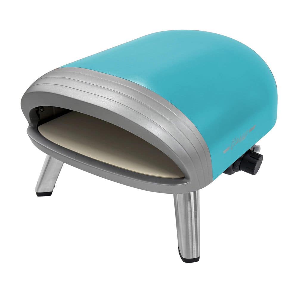 Classic Retro 12 in. Portable Outdoor Propane Pizza Oven in Matte Turquoise