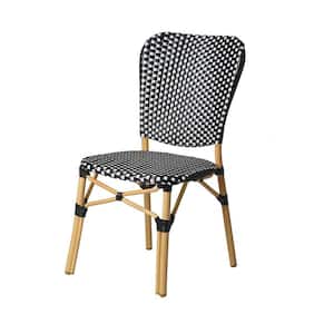 Orsay French Aluminum Outdoor Dining Chair in Black Set of 2