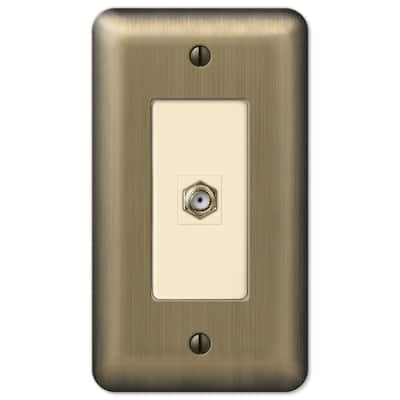 Brass 1-Gang Coaxial Wall Plate (1-Pack)