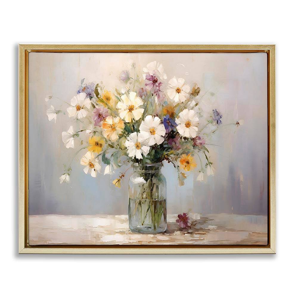 Wildflowers in Glass Jar by Franklyn Gregory Gold Floater Frame Nature Graphic Art Print 17 in. x 21 in. price history on PriceWatchPro