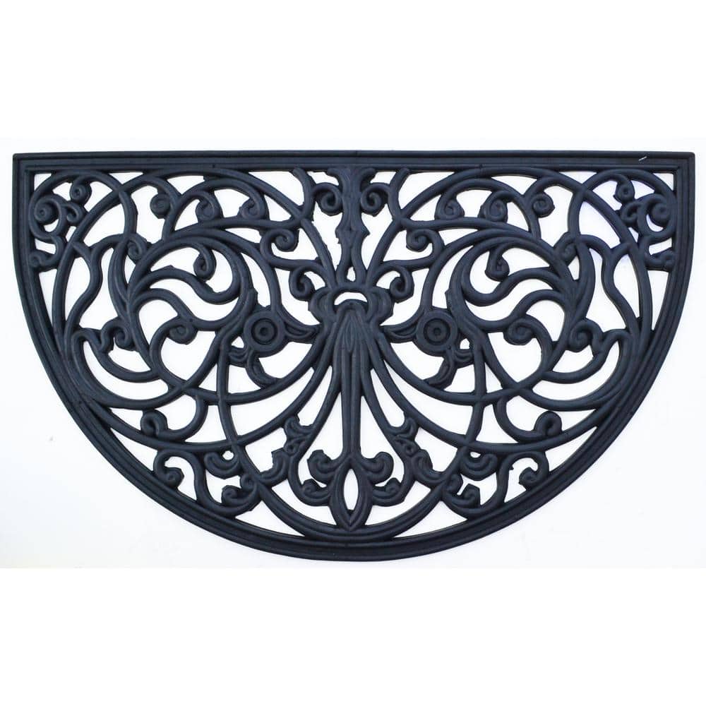 Imports Decor Wrought Iron Half Round 30 in. x 18 in. Rubber Door