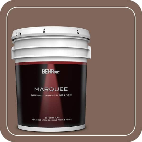 BEHR MARQUEE 5 gal. Home Decorators Collection #HDC-AC-05 Cocoa Shell Flat Exterior Paint & Primer