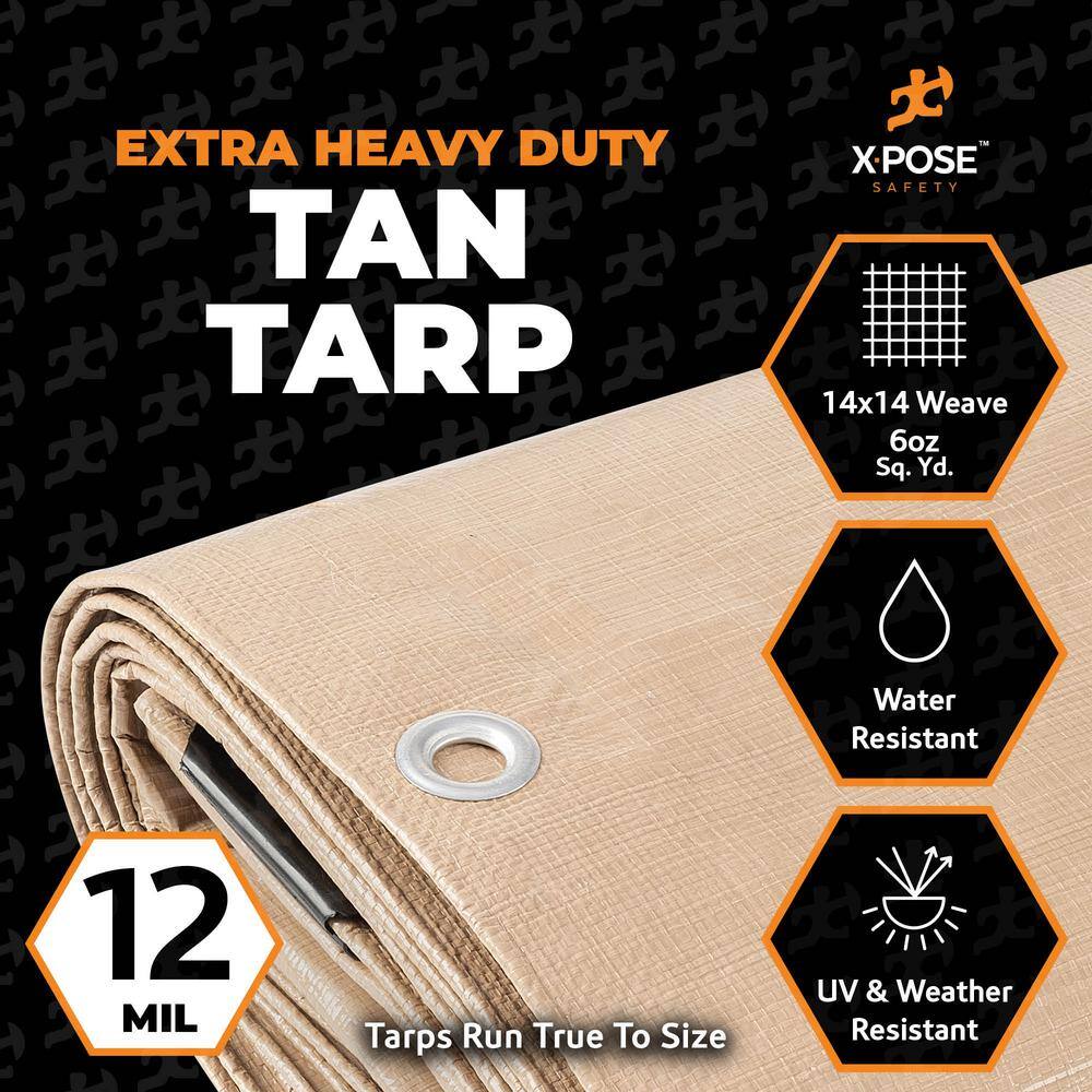 Extra Heavy Duty Tan Polyethylene Tarp 10' x 10'