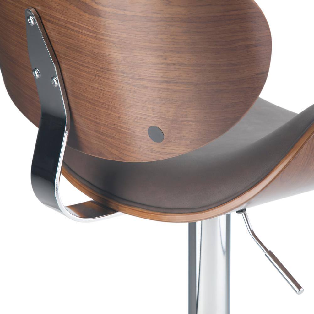 Marana Distressed Brown Faux Leather Adjustable Swivel Bar Stool