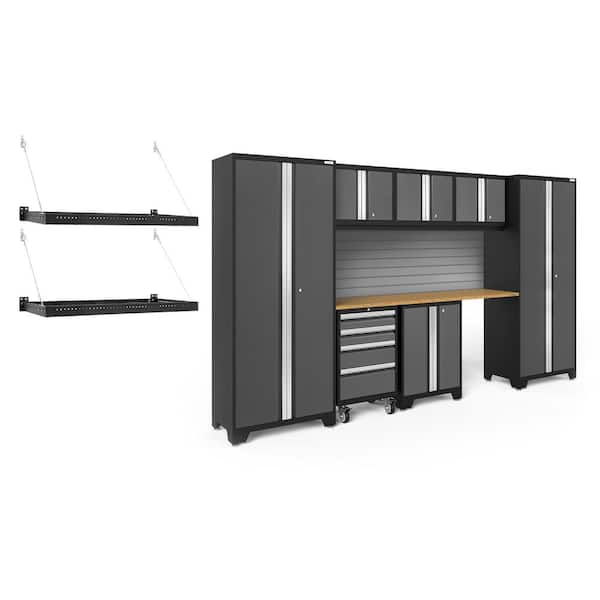 NewAge Products Bold Series 8-Piece 24-Gauge Steel Garage Storage System in Gray (132 in. W x 77 in. H x 18 in. D)