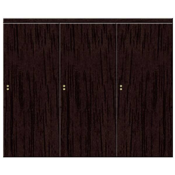 Impact Plus 90 in. x 96 in. Smooth Flush Espresso Solid Core MDF Interior Closet Sliding Door with Matching Trim