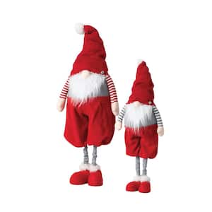 36.5 in. and 49 in. Multicolor Polyester Holiday Standing Telescopic Gnomes - Set of 2