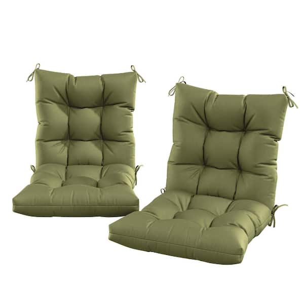 Kimunuk 44.5 in. x 22.5 in. x 5 in. Outdoor Chair Cushion Tufted Seat and Back Patio Furniture Cushion Set Light Green (2-Pack)