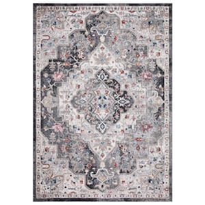 Vintage Collection Montreal Gray 5 ft. x 7 ft. Medallion Area Rug