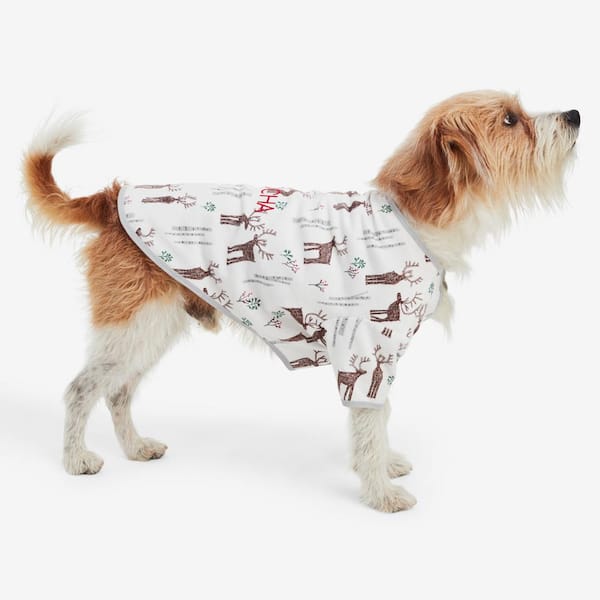 The Company Store Company Cotton Family Flannel Unisex Extra Small Winter White Dog Pajamas