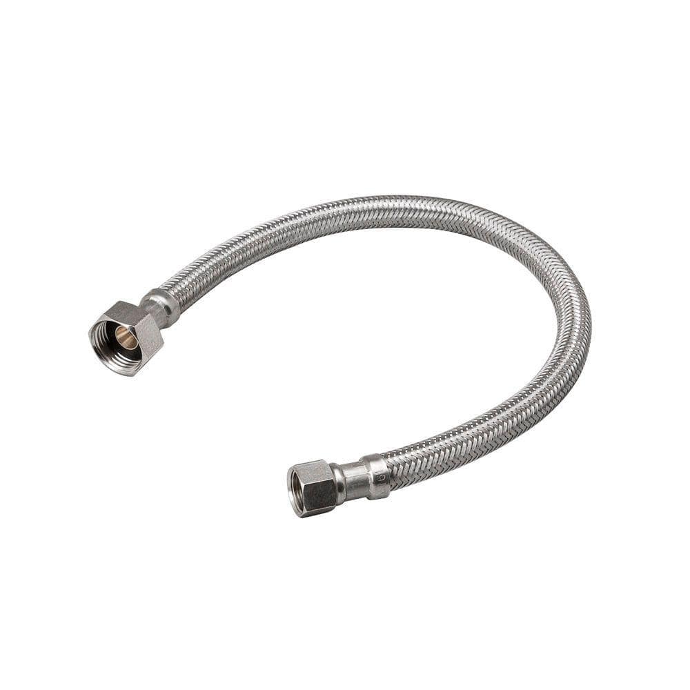 LASCO 10-0197 Braided Stainless Steel Supply Line – 3/8" Compression X 1/2" Female Iron Pipe, 96-Inch Length, Lead-Free