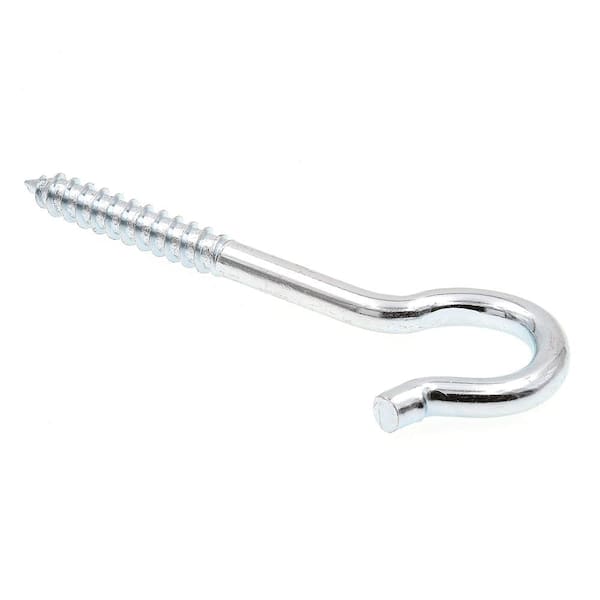 3/8 in. x 4-7/8 in. Zinc Plated Steel Round Bend Screw Hooks (10-Pack)