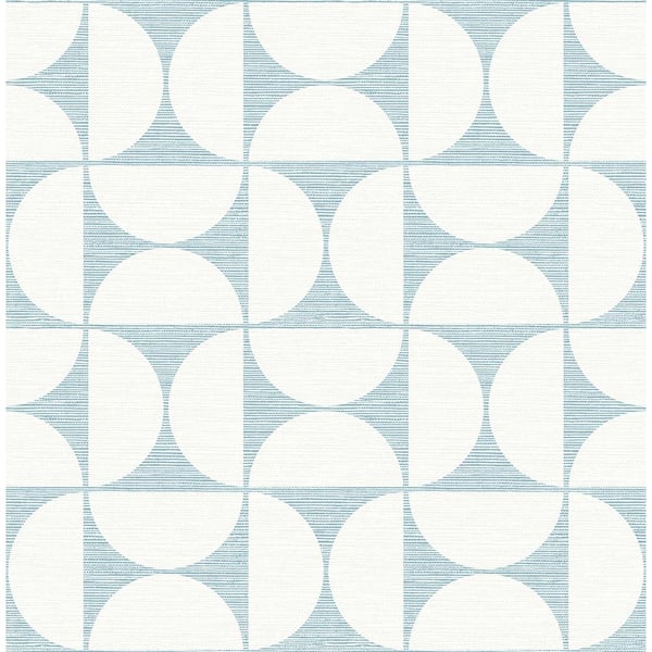 Brewster Deedee Light Blue Geometric Faux Grasscloth Light Blue Wallpaper Sample