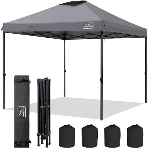 Zeus & Ruta 10 ft. x 10 ft. Gray Instant Pop Up Canopy Tent