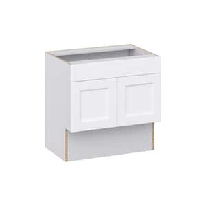 Mancos Bright White Shaker Assembled ADA Vanity Sink Base Cabinet With Removable Front (30 in. W x 30 in. H x 21 in. D)