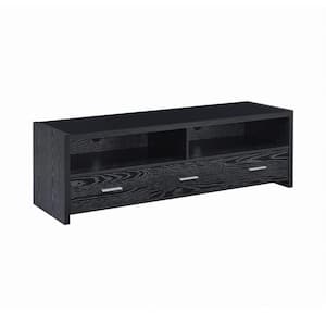 61 in. Black Wood TV Stand Fits TVs Up to 65 in. with No Additional Features