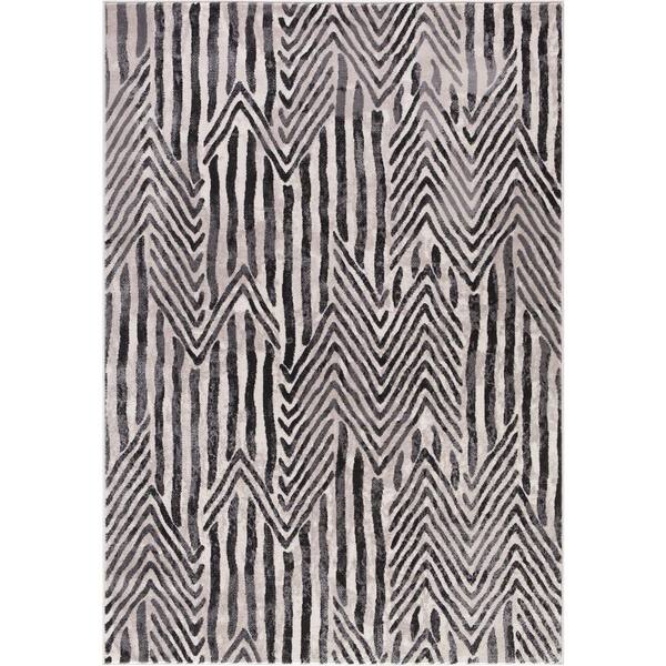 Concord Global Trading Lara Dancing Ivory 7 ft. x 9 ft. Stripes Area Rug