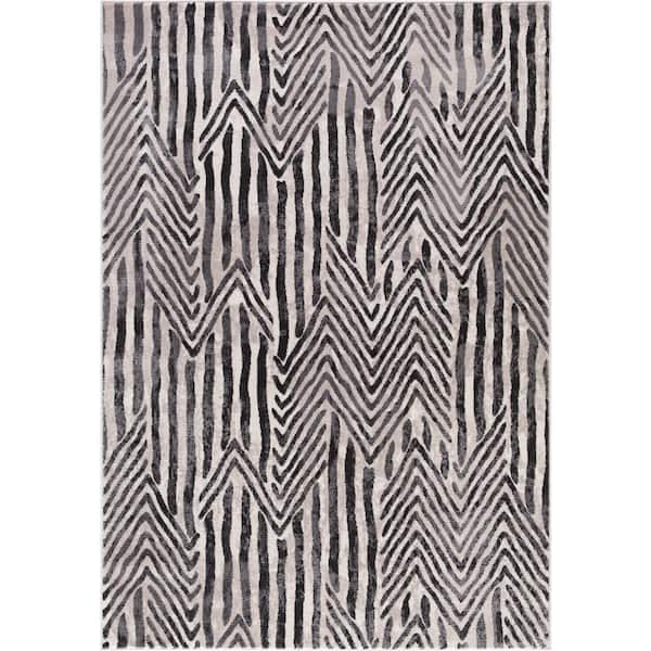 Lara Dancing Ivory 8 ft. x 11 ft. Stripes Area Rug