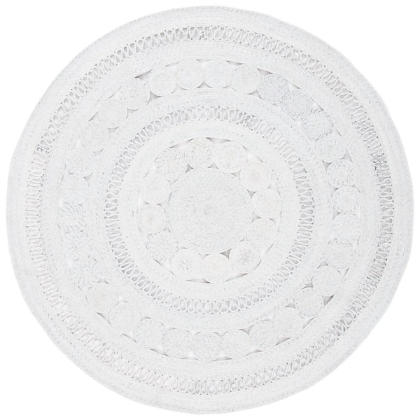 SAFAVIEH Cape Cod Ivory 6 ft. x 6 ft. Braided Circle Round Area Rug