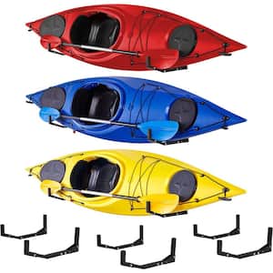 StoreYourBoard Outdoor Swivel Kayak Storage Rack, Folding Wall Hooks,  Weatherproof, Paddle Holder