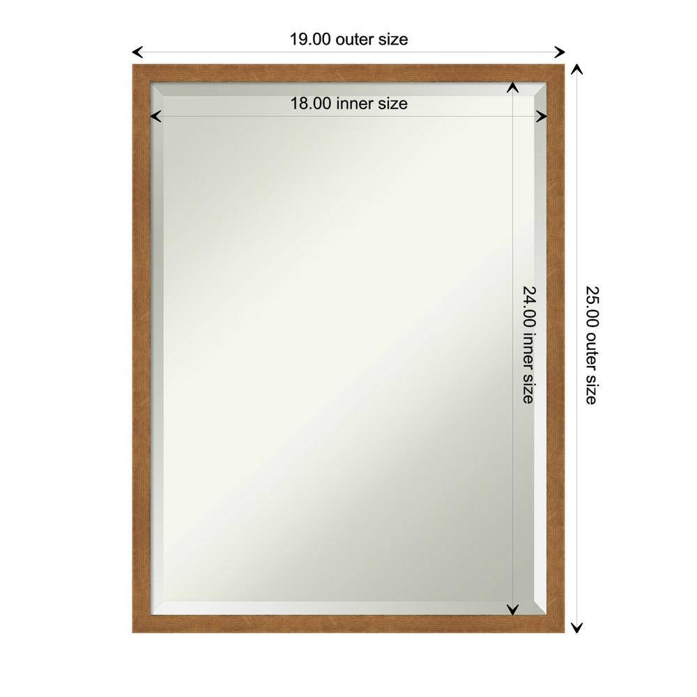 Blonde Wood Beveled Bathroom Vanity Mirror 19x25