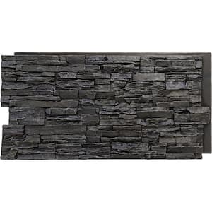 Canyon Ridge 45 3/4 in. x 1 1/4 in. Dark River Stacked Stone, StoneWall Faux Stone Siding Panel