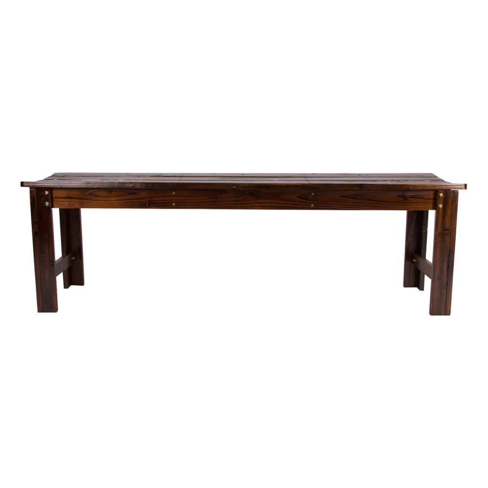 Backless 60 in. Burnt Brown Wood Outdoor Bench price history on PriceWatchPro
