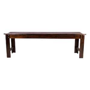 Backless 60 in. Burnt Brown Wood Outdoor Bench