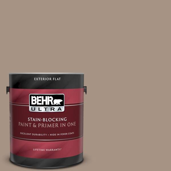 BEHR ULTRA 1 gal. #UL160-19 Pure Earth Flat Exterior Paint and Primer in One