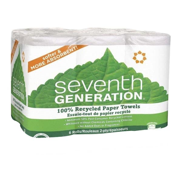 SEVENTH GENERATION 11 in. x 5.40 in. Recycled Paper Towels 2-Ply (6-Pack)