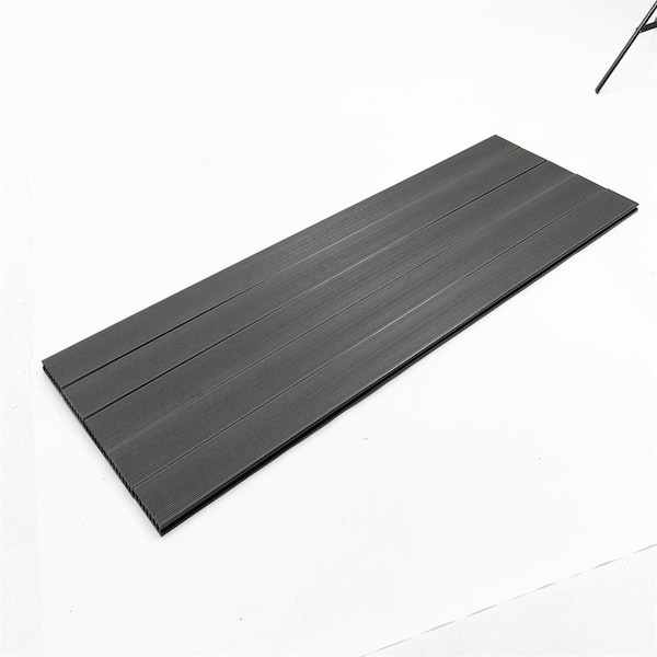 ITOPFOX 86.61 in. x 5.83 in. Black Wood Plastic Embossing Composite Decorative Floor (Pack of 5 Pcs)