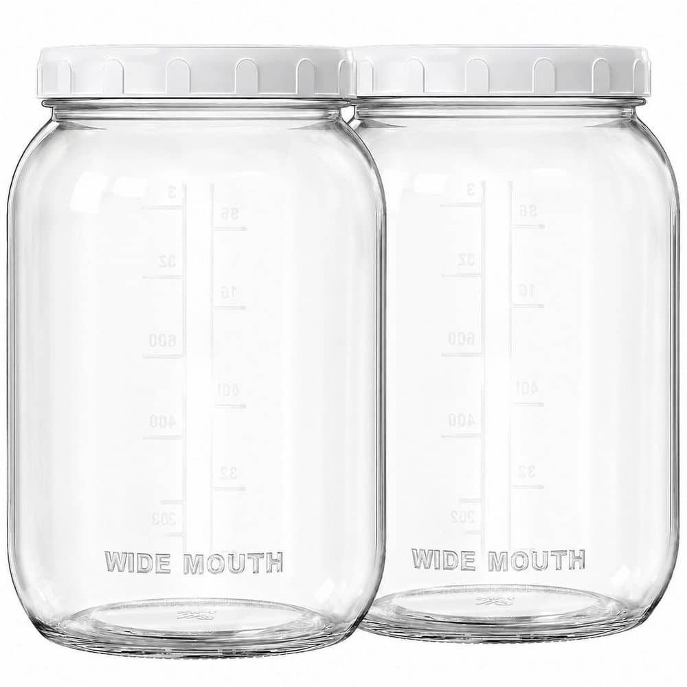 1 Gallon Wide Mouth Glass Mason Jars with Airtight Lids, 2 Pack, Large Flour Storage Containers for Cookie and Sugar price history on PriceWatchPro