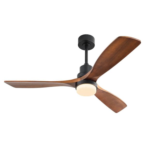 Jushua 52 in. Indoor Wood Ceiling Fans with Light and Remote Control