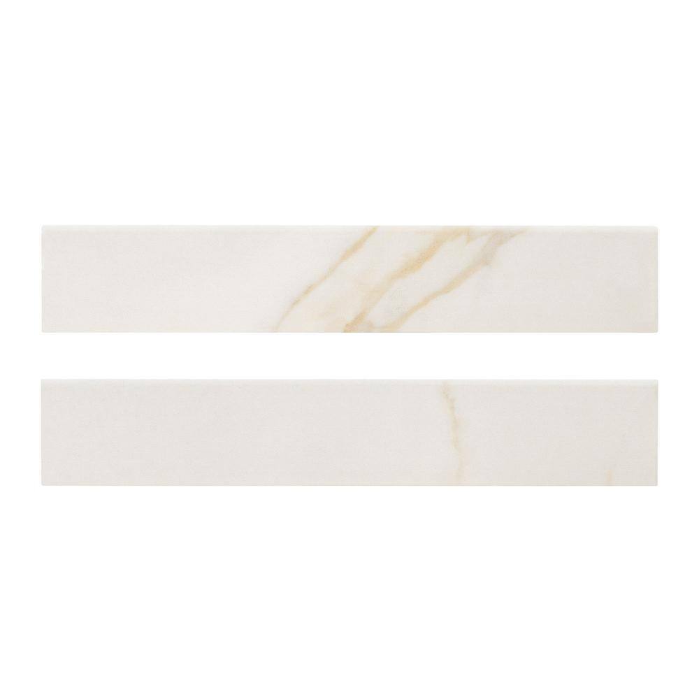 MSI Adella Calacatta Bullnose 3 in. x 18 in. Matte Porcelain Wall Tile (15 lin. ft./Case) -  NADECAL3X18BN-R