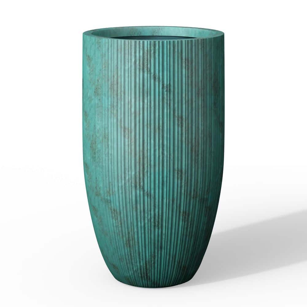14 in. Large Muted Teal (Premium Inner) Concrete Round Planter / Pot with Drainage Holes price history on PriceWatchPro