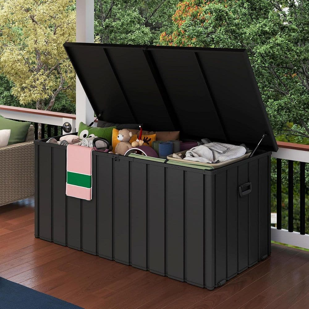 200 Gal. Metal Deck Box, Waterproof Outdoor Storage Box w