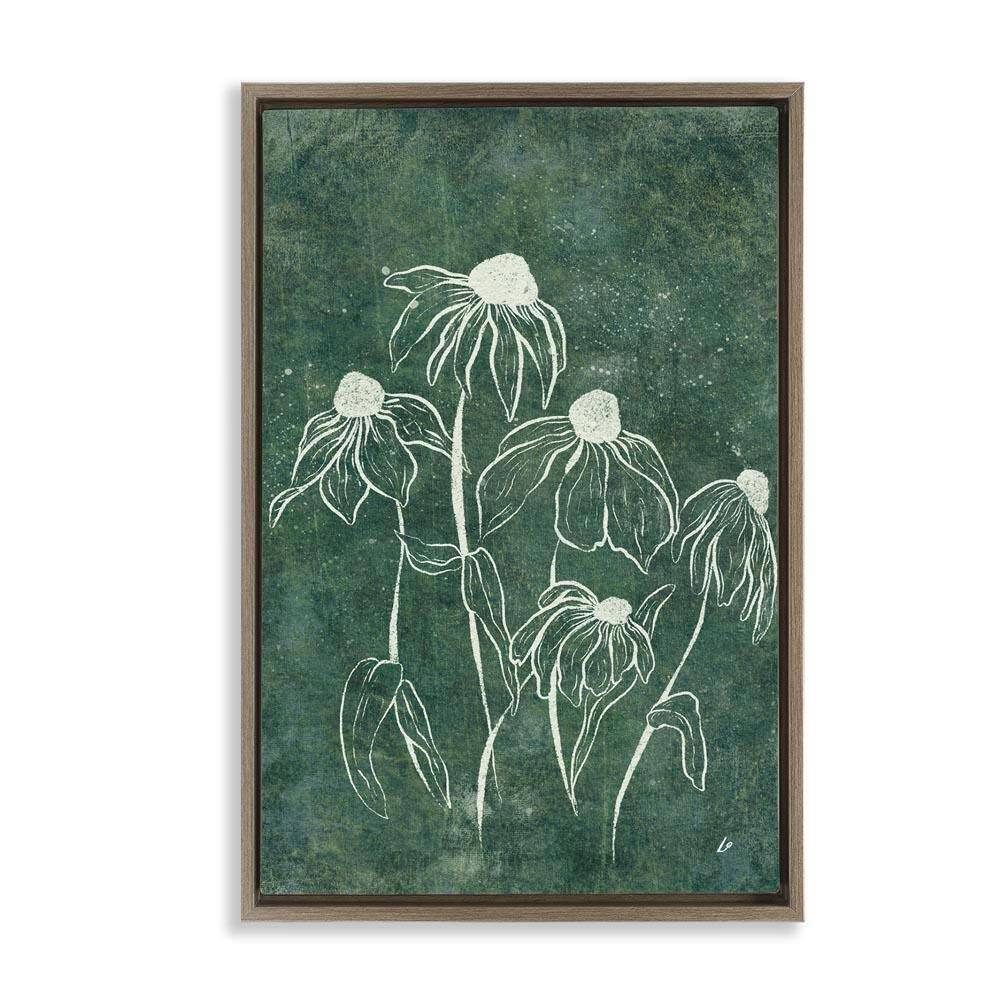 Echinacea Garden Blooms by Lydia Orange Brown Floater Frame Nature Graphic Art Print 25 in. x 17 in. price history on PriceWatchPro