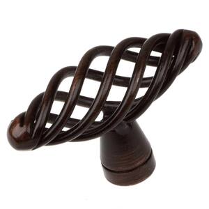 2 in. Long Rustic Bronze Oval Birdcage Cabinet Knobs (10-Pack)