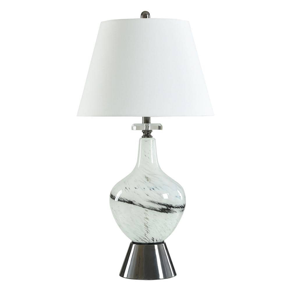 33 in. White Transitional 1-Light Standard Floor Lamp for Living Room Linen Drum Shade price history on PriceWatchPro