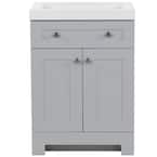 Everdean 25 in. W x 19 in. D x 34 in. H Single Sink  Bath Vanity in Pearl Gray with White Cultured Marble Top